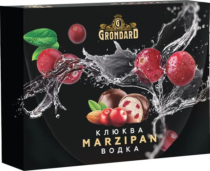  TM Grondard       (10186) Конфеты глазированные Марципановые Клюква и Водка, 98г  в Лесной