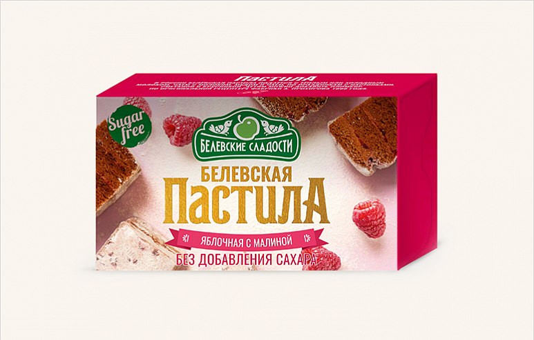  Пастила  200г диетическая с МАЛИНОЙ, НОВЫЙ ФОРМАТ (4*50г)   в Лесной