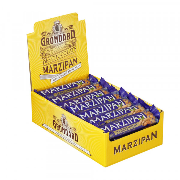 №1 TM Grondard   (11161) Батончики НЕглазированные Марципановые Запечённые, (28шт по 40г)    в Лесной