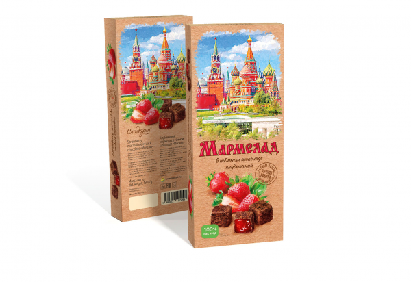 №2 Сладарт Мармелад Клубничный в темном шоколаде, 150г  в Лесной