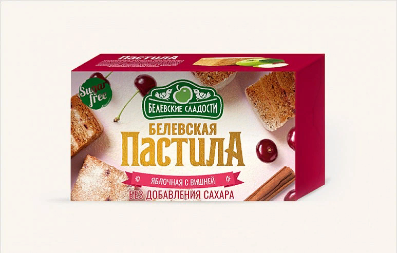  Пастила  200г диетическая С ВИШНЕЙ, НОВЫЙ ФОРМАТ (4 шт по 50гр)    в Лесной